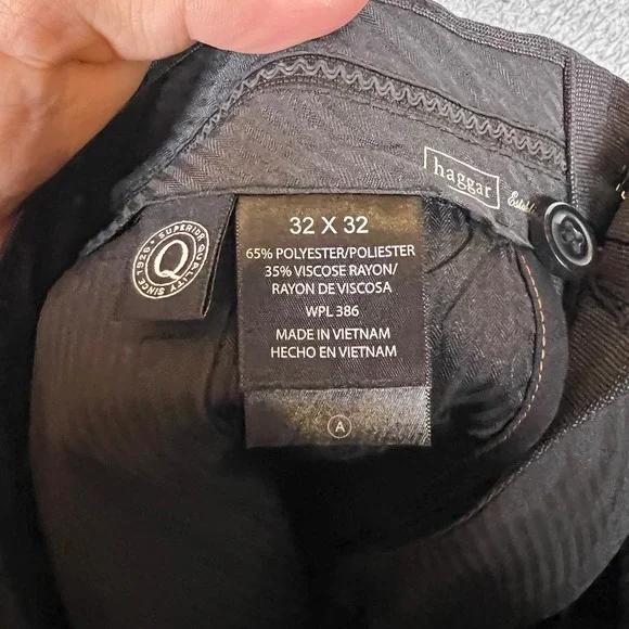 Haggar Dress Pants Mens 32x32 Charcoal NEW Pleated Invisible Flex 228369 456 - Picture 9 of 10